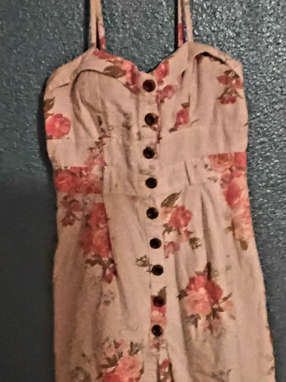 Sweetheart Button-Front Floral Sundress in Blush